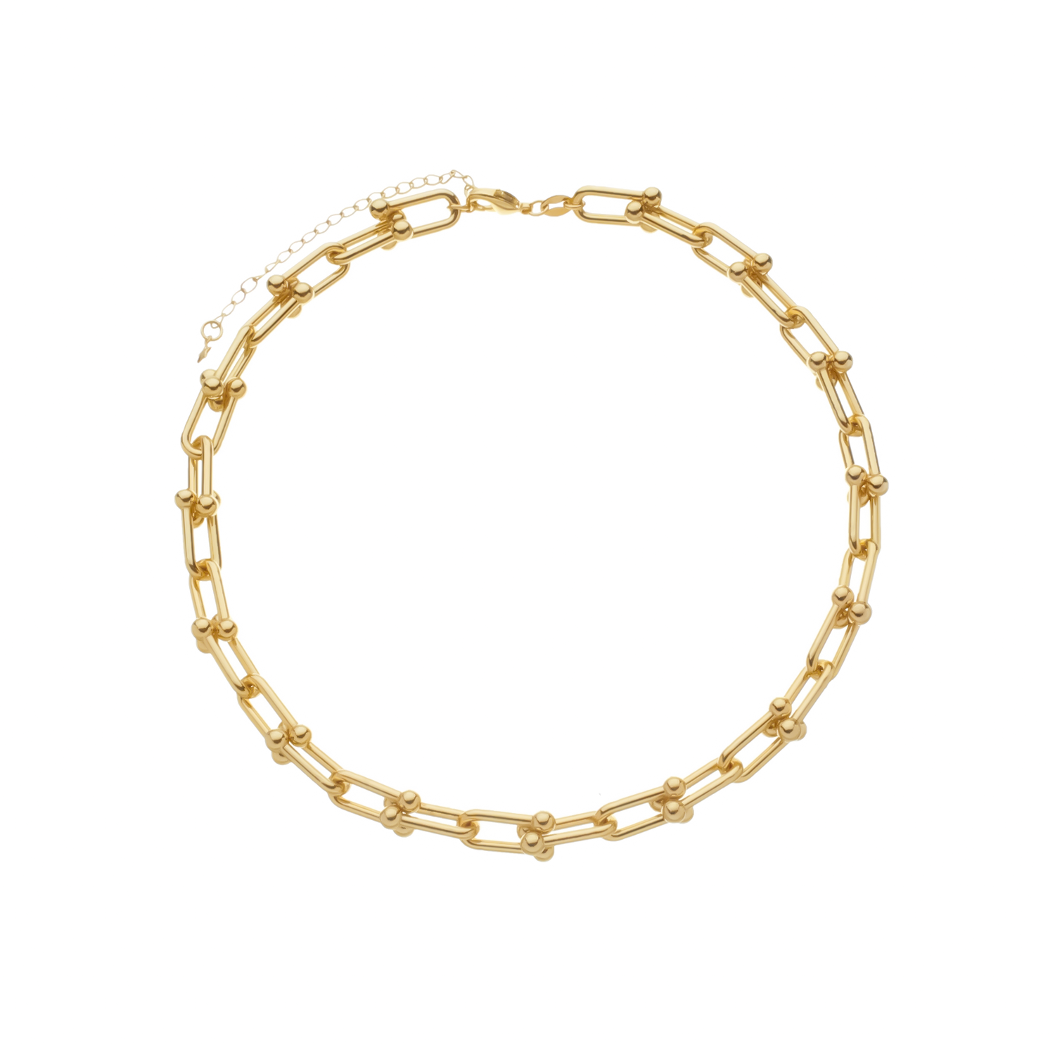 Colar Dourado Chocker Corrente Elos Largos