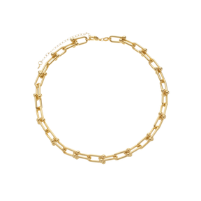 Colar Dourado Chocker Corrente Elos Largos